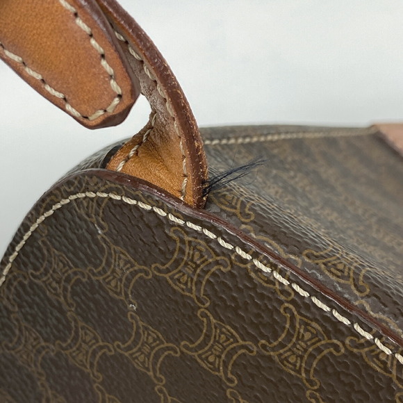 Celine Macadam Pattern Canvas Rucksack Daypack Brown - Picture 3 of 8